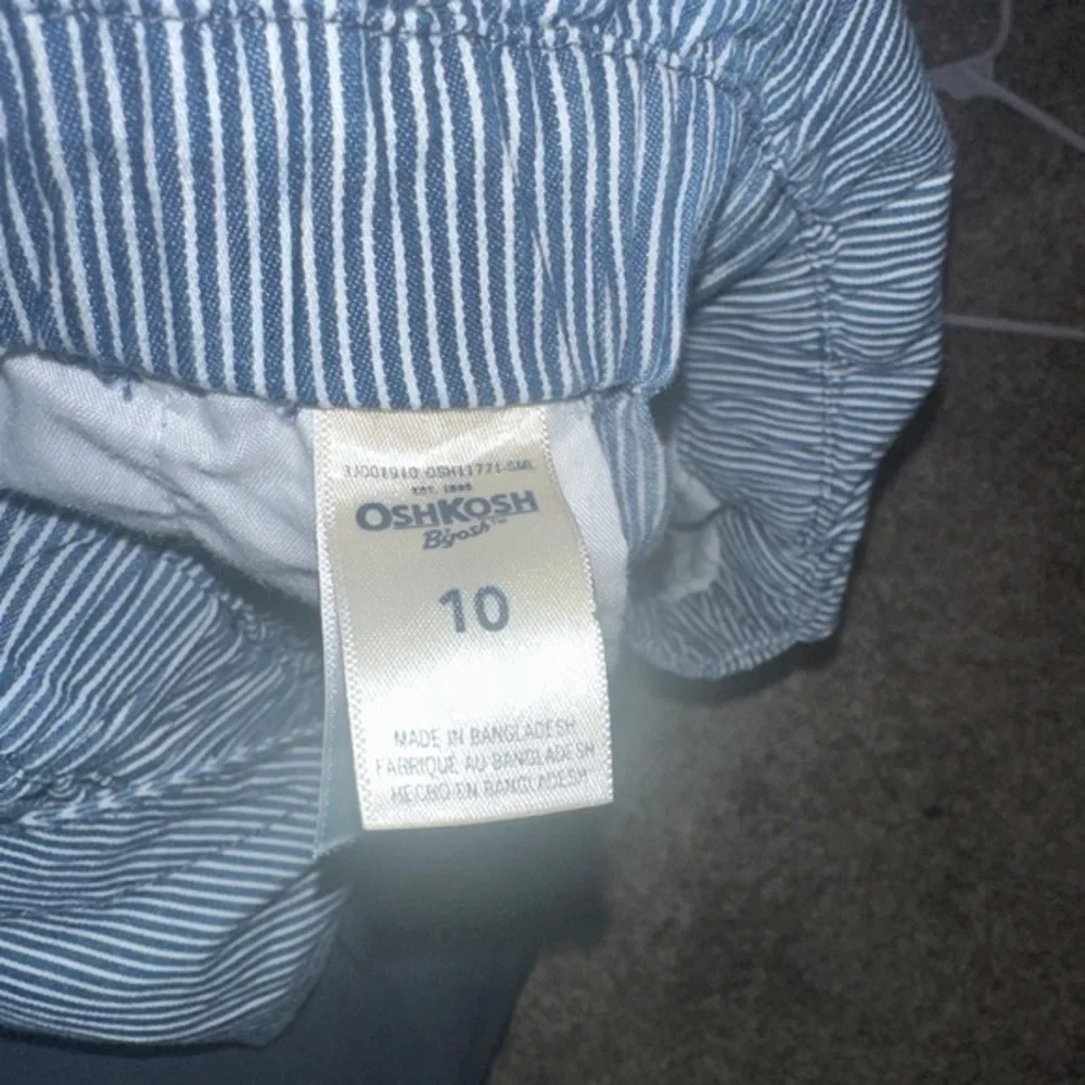 OshKosh B'Gosh Vintage Overalls Denim Vestbak Railroad Striped Size 10 EXCELLENT